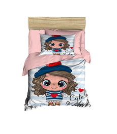 L'essentiel linge de maison Juego de funda nórdica PH182 en Polvo, Blanco y Rojo